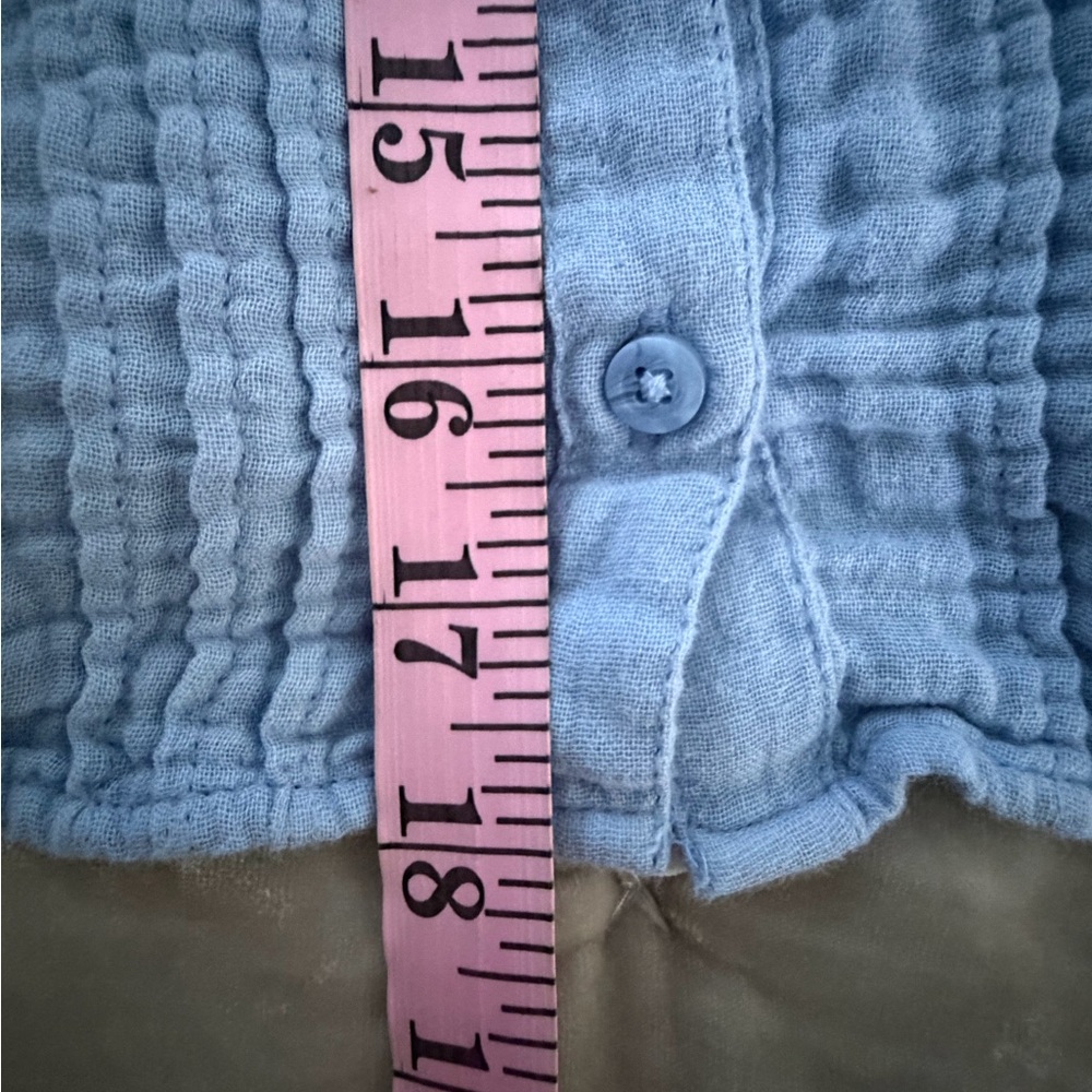 Aerie Light Blue Ruffled Blouse size small euc - Picture 5 of 6